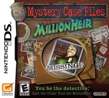 Mystery Case Files - MillionHeir (USA) (En,Fr,Es) (Rev 1) box cover front